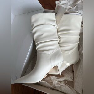 Marc Fisher Cream Ankle Boots
